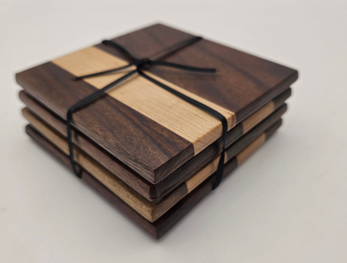 Black Walnut and Maple wooden coasters