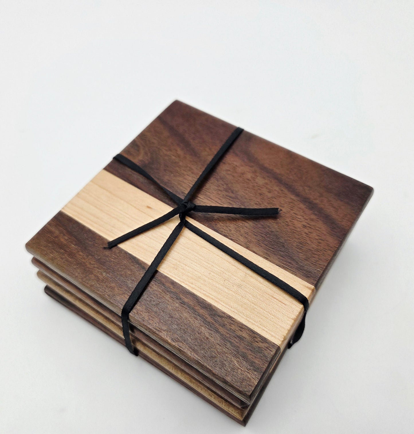 Black Walnut and Maple wooden coasters